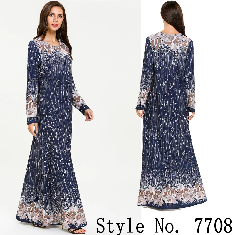 islam turkish dress Мусульманский женский длинный рукав Дубайский хиджаб Макси платье Арабский Кафтан абайя скромный исламский ОАЭ пакистанский Турция кимоно Jalabiya платья - Цвет: islam turkish dress