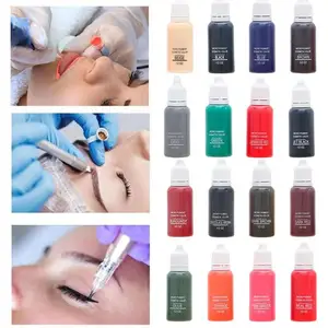 Imported 23 color 15ml/bottle Permanent Makeup Color Natural Eyebrow dye Plant Tattoo Ink Microblading Pigmen