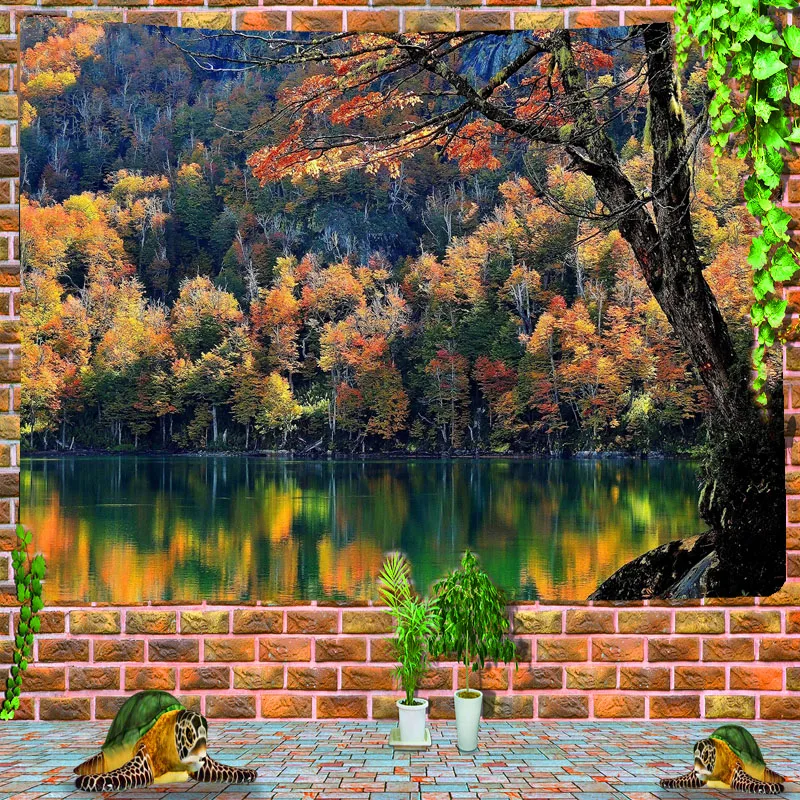 

Forest Landscape Tapestry Bohemian Decoration Tapestry Wall Decorations Decorative Cloth Background Cloth Drapery Forest Room De