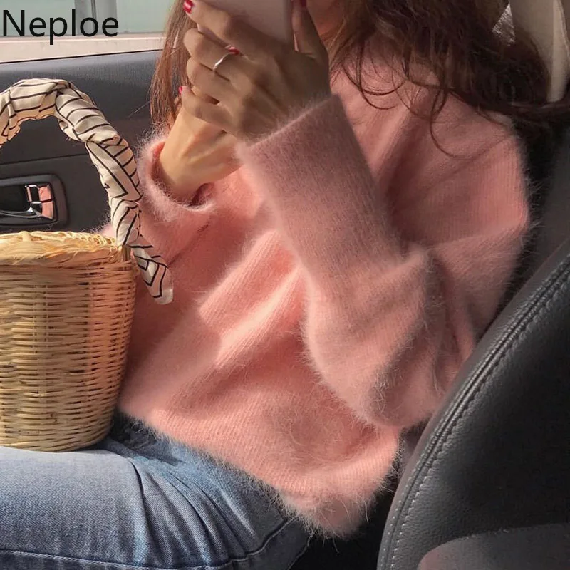 Шикарный Свободный пуловер Neploe с имитацией воды свитер Женская однотонная