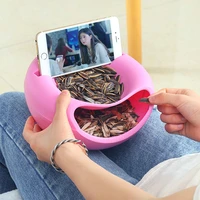 modern creative double layer storage tray box leisure snack bowl fruit melon tray mobile phone support sofa lazy shelf