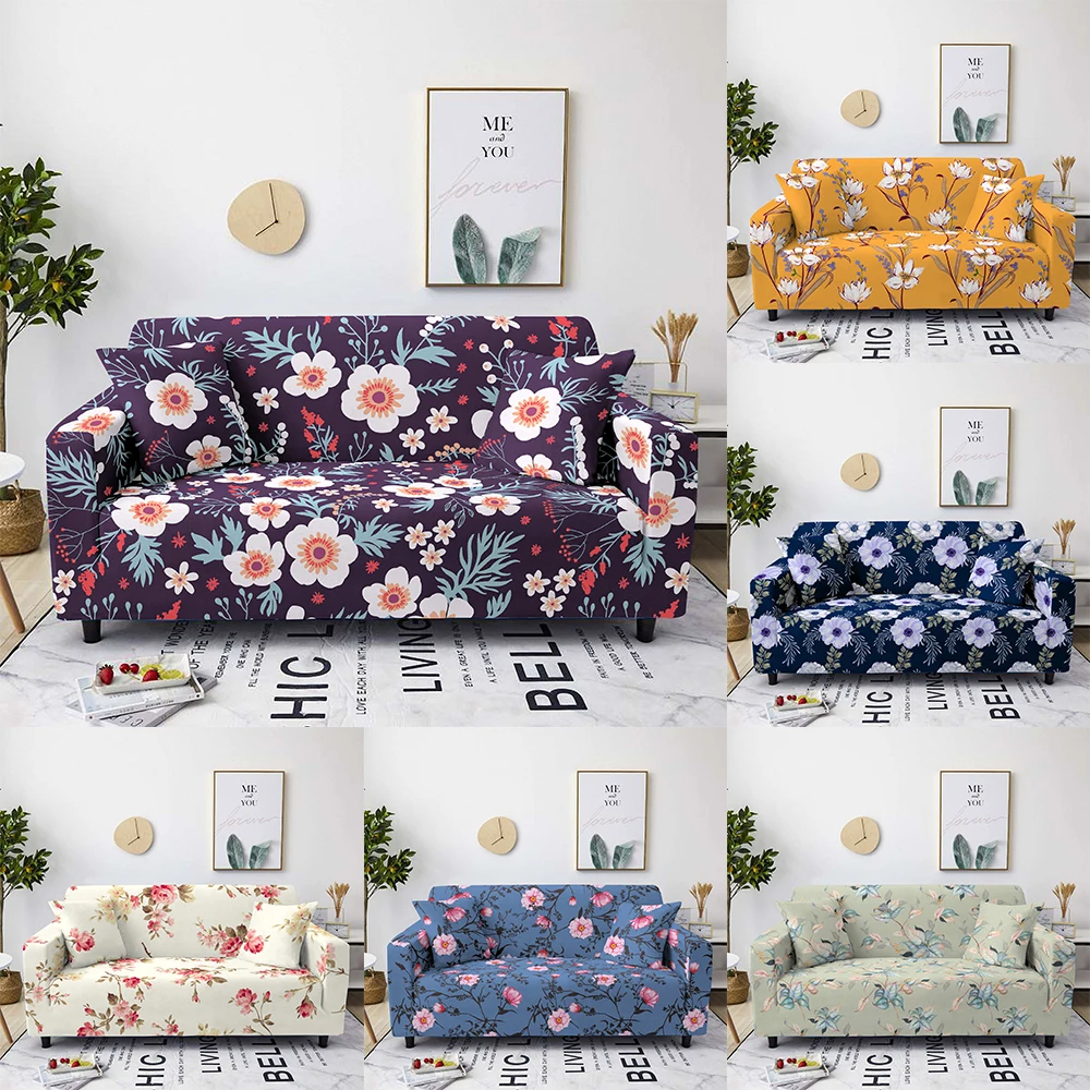 

Чехол для дивана эластичный с цветочным узором, 1/2/3/4