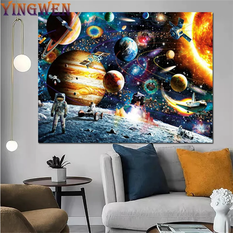 

Outer Space Planet DIY Diamond Painting Space Traveler Full Diamond Embroidery Diamond Mosaic Picture Landscape Home Decor Art