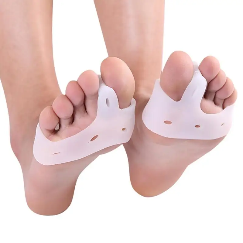 

Silicone Gel Foot Fingers Two Hole Toe Separator Thumb Valgus 1 Hallux Bunion care Adjuster Pair Feet Valgus Guard Protecto M6C9