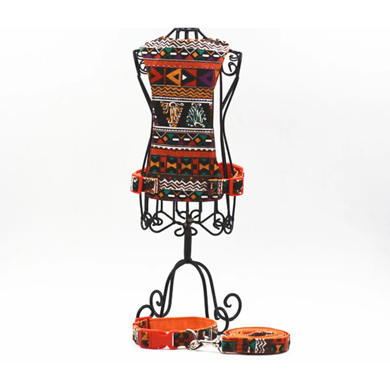 В богемном стиле Стиль нейлоновый поводок для собак + воротник ремень из мягкой