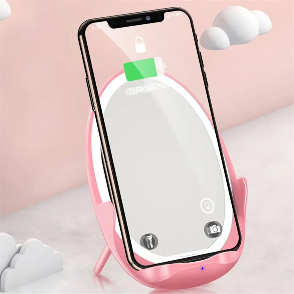5-In-1 Makeup Mirror LED Lighted Wireless Charger Make Up Smart Cosmetic with Cell Phone Stand vanity mirror | Безопасность и