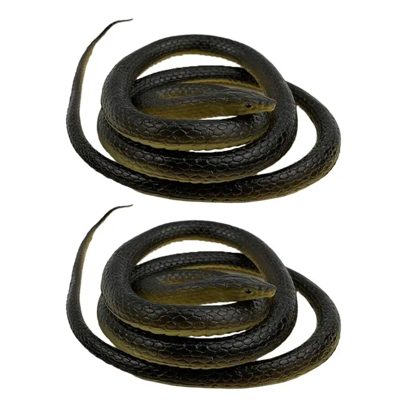 2 piezas de juguete de broma, juguete de simulaci&oacute;n de serpiente, juguete de serpiente, modelo de serpiente realista-0