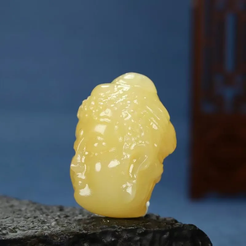 Лидер продаж цепочка с подвеской в виде головы Будды из натурального нефрита и