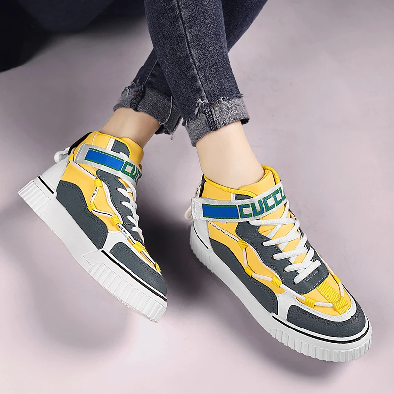 

Spring Running Shoes For Women Designer Ladies Walking Shoes High Top Women Shoes Gym Hook & Loop Sport Shoes For Girls