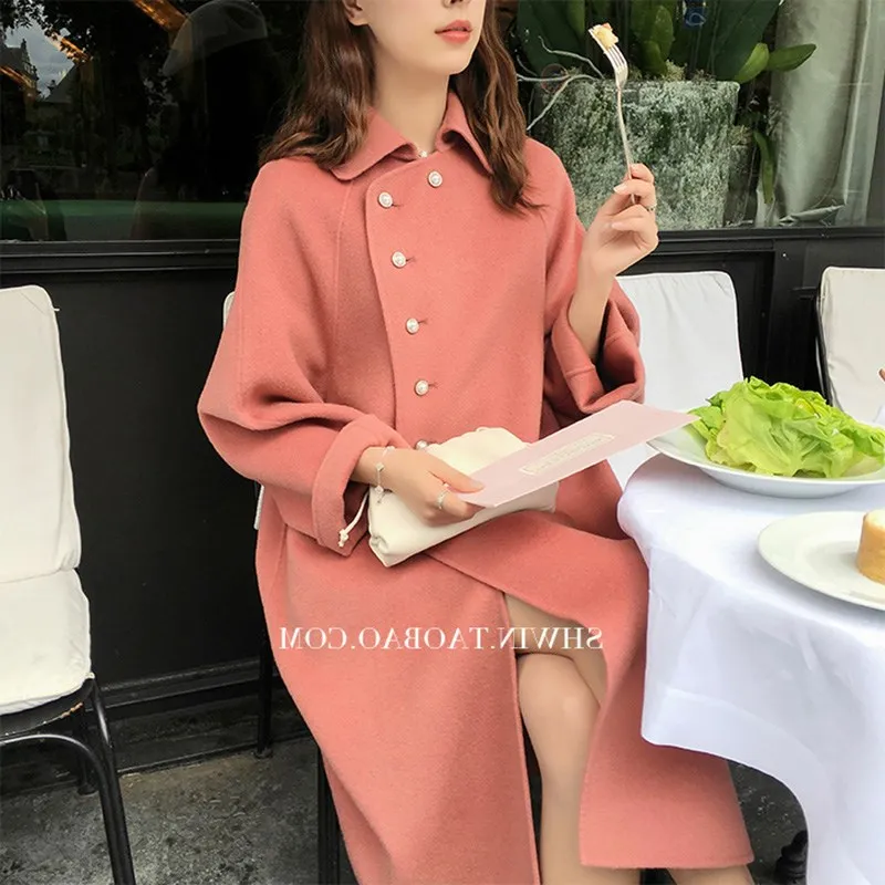 Женское шерстяное пальто выше колена Осень-зима 2019 Корейская версия нового