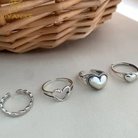 retro love heart hollow open rings for women simple handmade opening ring party hip hop fashion ring accesspries c2750