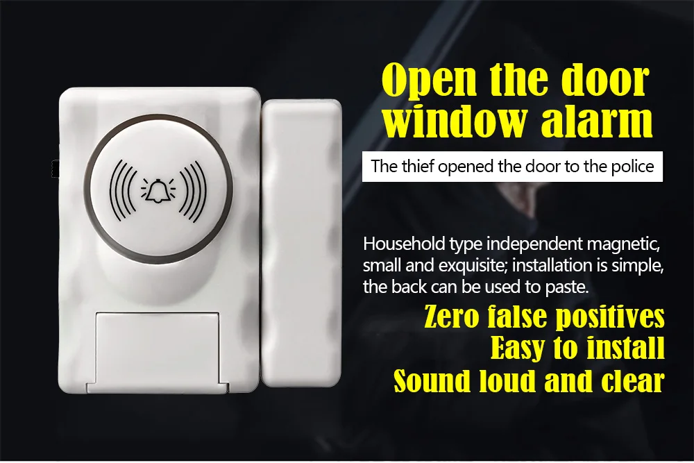 

Fuers Wireless Home Security Door Window Alarm Warning System Magnetic Door Sensor Independent Alarm Wireless Open Door Detector