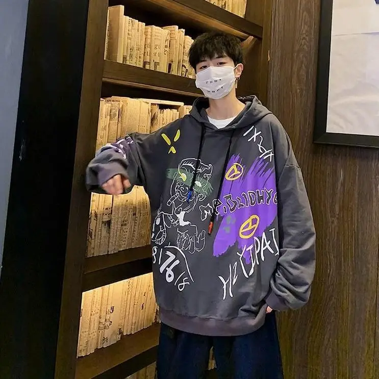 Толстовка мужская в стиле оверсайз уличная одежда хип хоп крутой топ для девочек