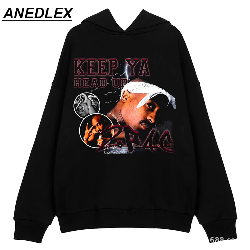 

Streetwear Sweatshirt Harajuku Hoodie Men Rapper Portrait Print Hoodie 2021 Winter Hip Hop Cotton Casual Fashion Hooded Pullover