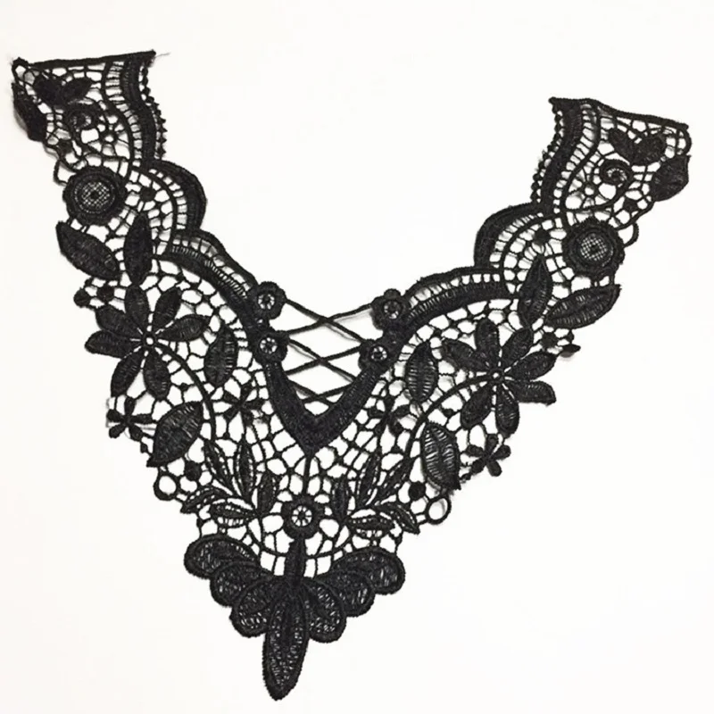 Цветочный вышитый кружевной воротник с цветочной вышивкой, отделка для шеи, аксессуары для шитья, классические аксессуары для рукоделия