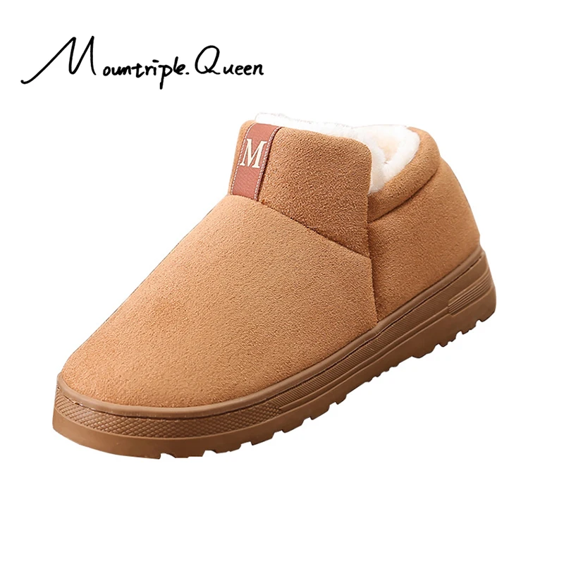 Женские зимние ботинки теплые замшевые на плоской резиновой платформе Теплые