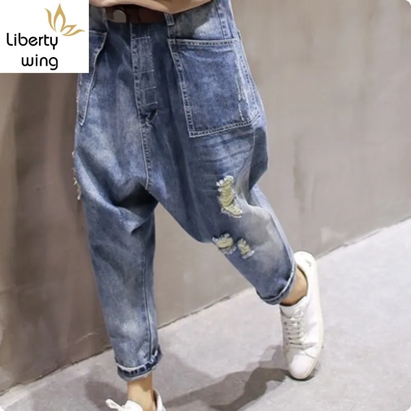 Осеннее Новое поступление женские шаровары в стиле BF джинсовые ковбойские