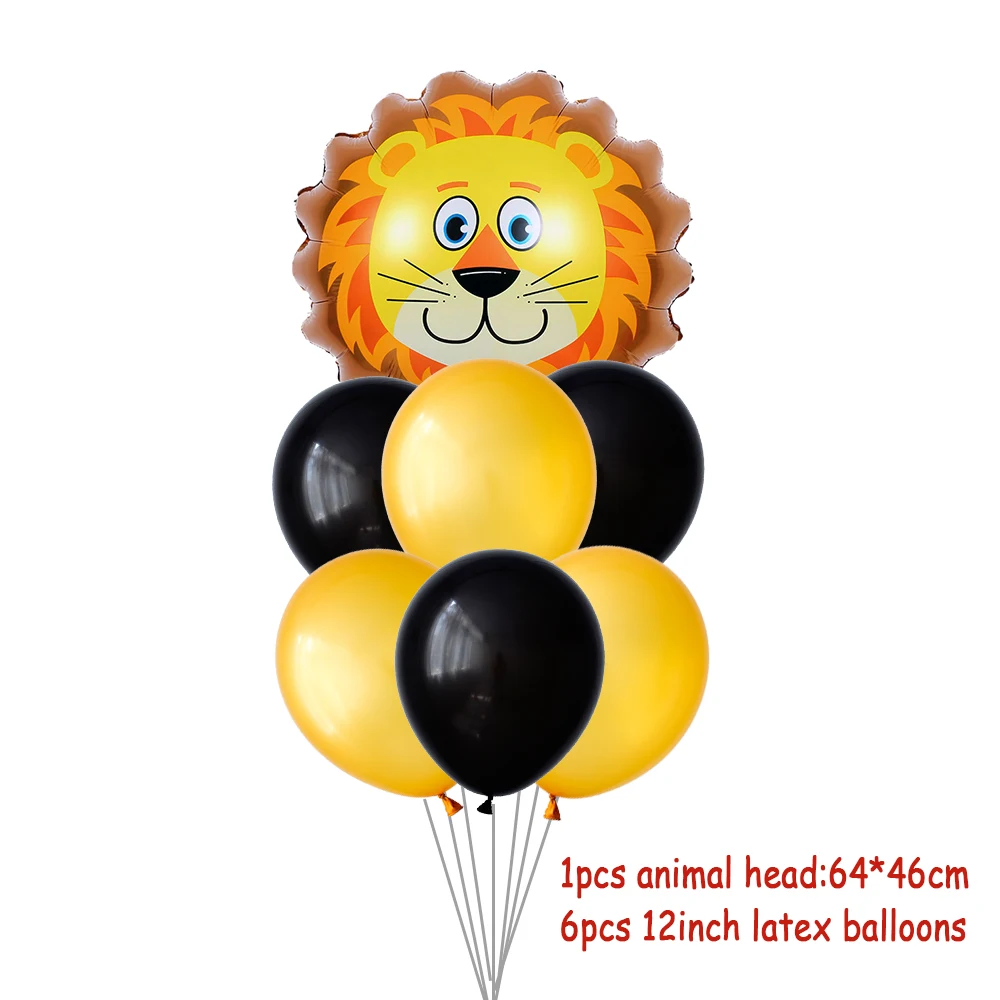 7 шт./лот воздушные шары в виде джунглей тигр Лев обезьяна Зебра жираф свинка