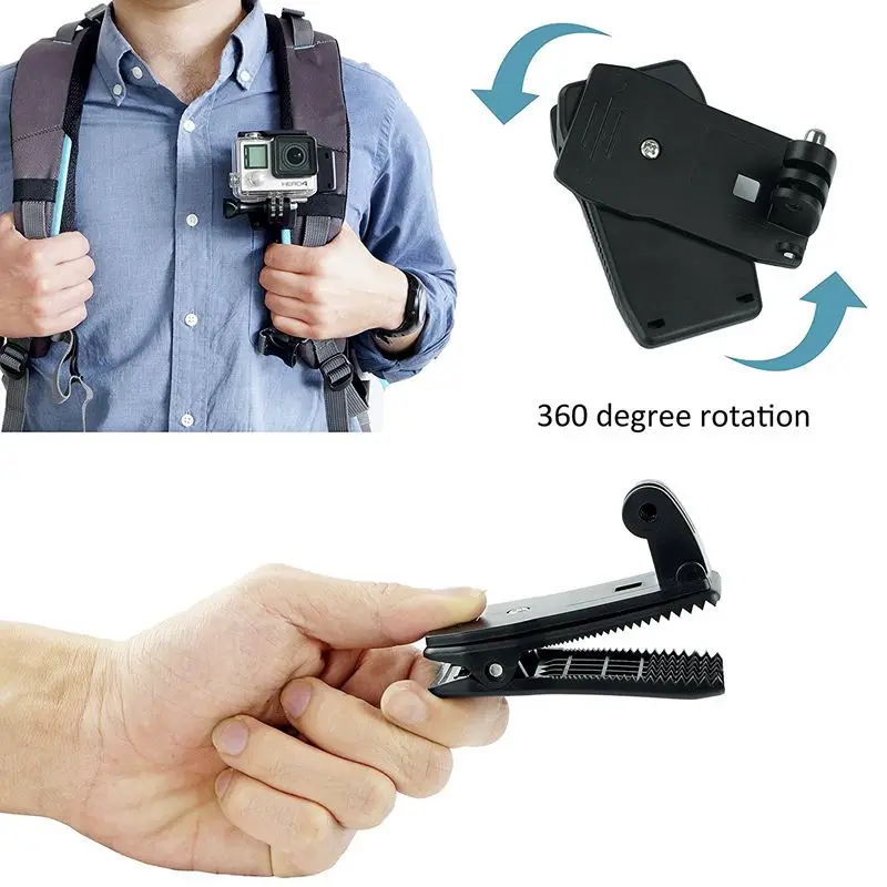 AAAE Top-Replacement Head and Backpack Mount Bundle Compatible with GoPro Hero 7 6 5 Black Session 4 Hero+ LCD 3+ 3 | Электроника