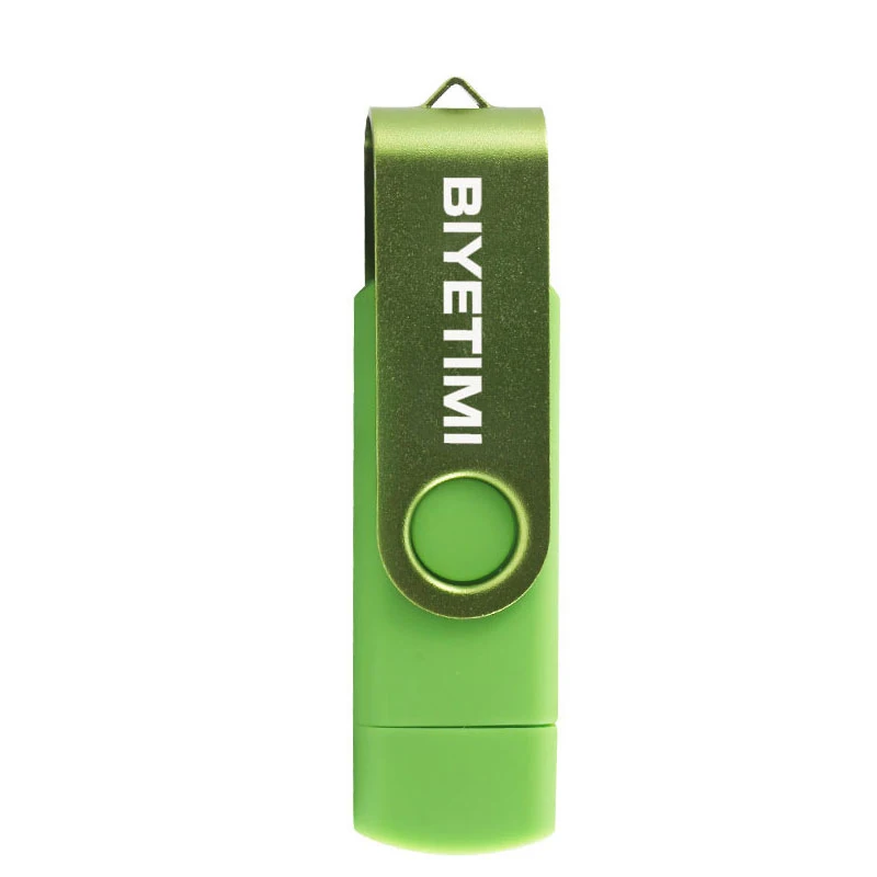 Usb флеш-накопитель BIYETIMI, 16 ГБ, 32 ГБ, 64 ГБ, для OTG, Andriod, реальная емкость, Внешняя память, Usb флешка для ПК, на заказ - Цвет: Зеленый