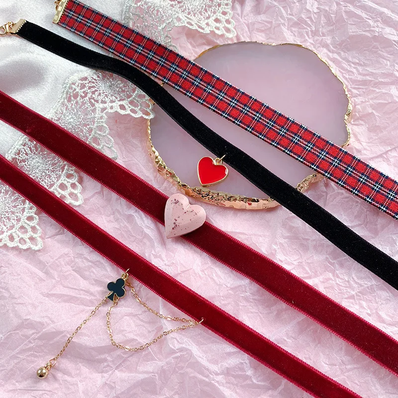 Корейское жемчужное ожерелье-чокер кружевное бархатное короткое ожерелье до