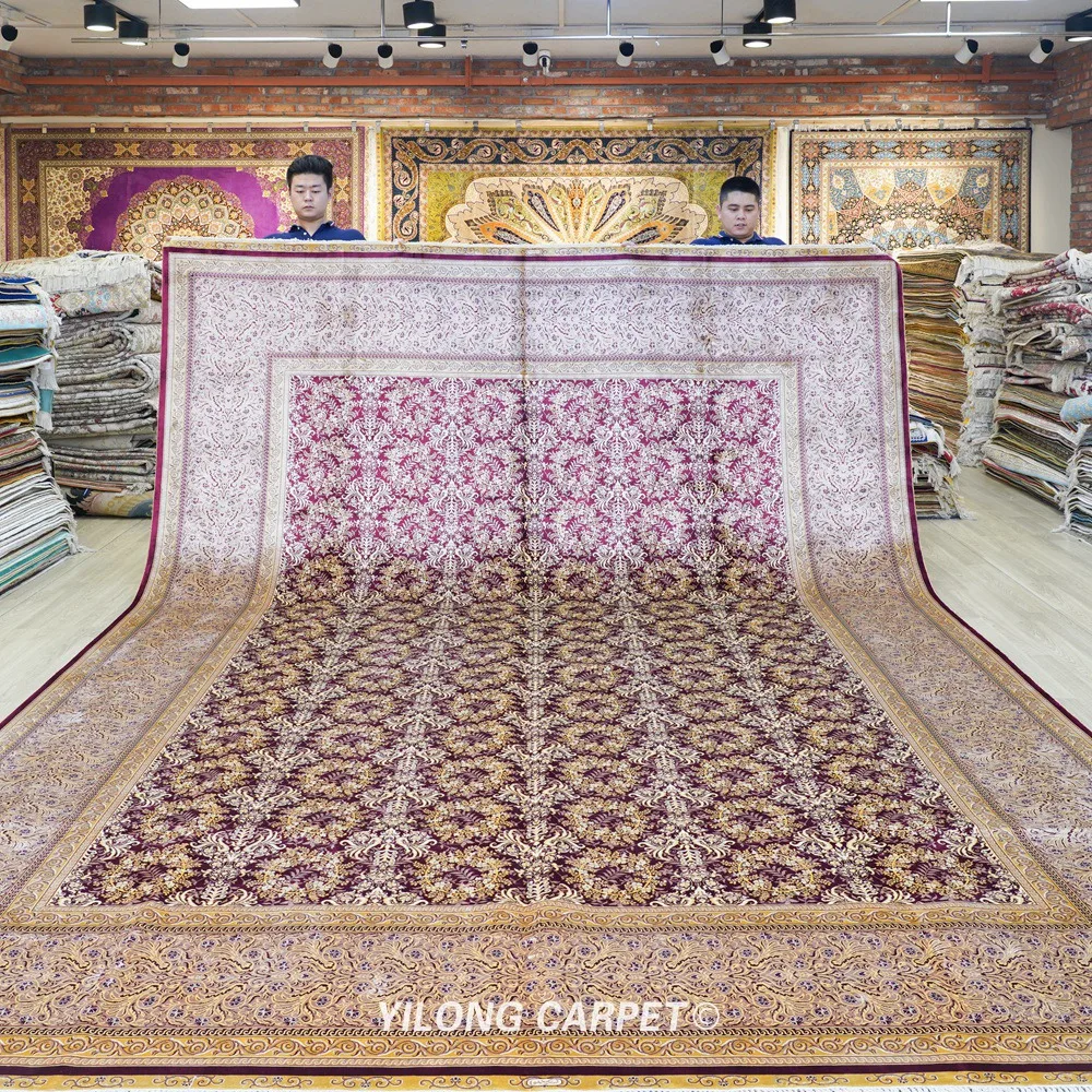 

10.3'x14.3' Vantage Hereke Silk Rug Large Antique Red Hand Knotted Turkish Carpet (ZQG418)