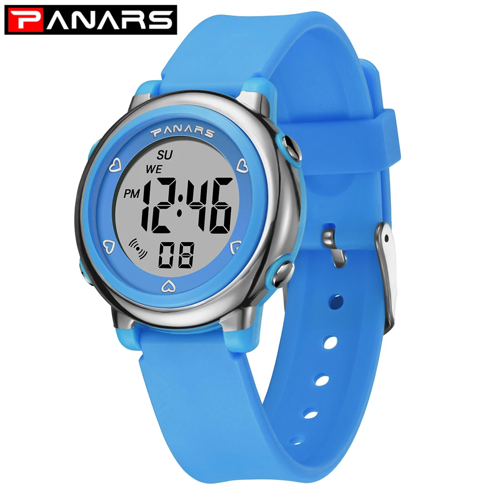 

2021PARNS New Classic Seven Color LED Night Light Alarm Clock Multi Function Waterproof Calendar Electronic Watch