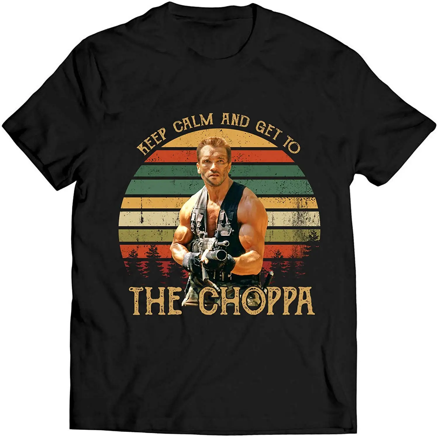 Keep Calm and Get to The Choppa Винтажная футболка Голландская для влюбленных любителей