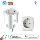 16A Wi-Fi Smart Plug умная розетка ЕС Стандартный штекер приложение Tuya Управление сроки адаптер работает с Alexa и Google Assistant