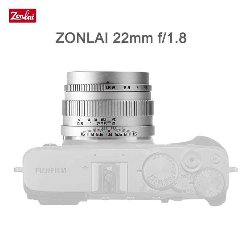 Объектив Zonlai 22 мм F1.8 MF Prime для Fuji X Sony E M4/3 Canon APS-C EOS M mount объектив беззеркальной