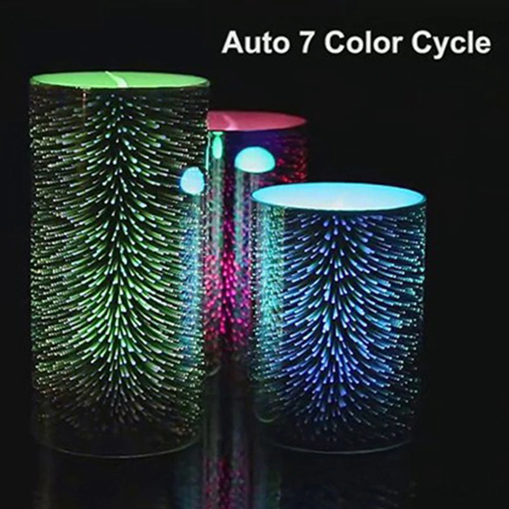 

2Pcs Flameless Candle Light LED Candles Glitter Pillar Battery Operated Candle Light With 7 Light Colors Outdoor Camping Decor
