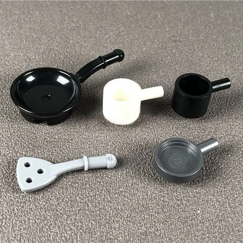 10Pcs/set Kitchenware Pots Bowls Pans Cookware Building Blocks MOC Play Accessories Parts Model DIY Kids Toys | Игрушки и хобби