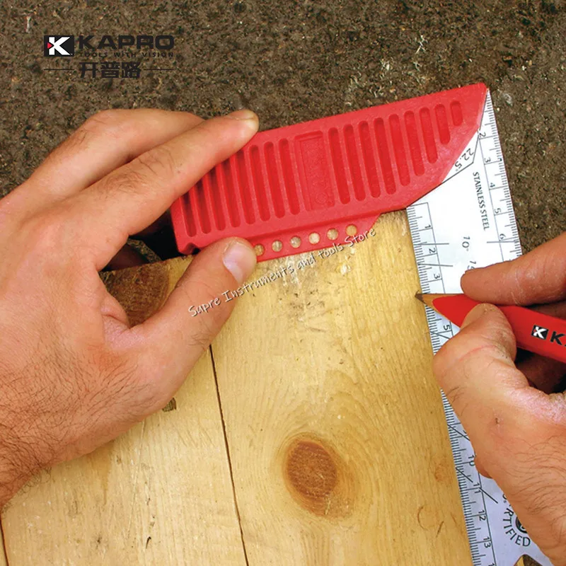 KAPRO Multi Function Rectangular Ruler For Woodworking 90 degree Stainless Steel Thickened Line Marking Tool | Инструменты