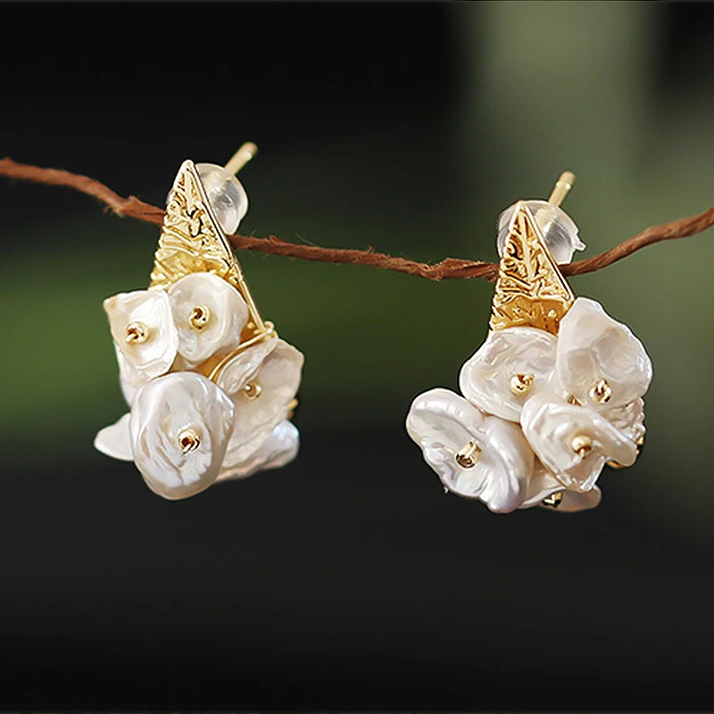 

Coeufuedy Pearl Earrings Freshwater Pearl Earrings Jewelry Fashion Stud Earrings For Women Party Wedding Fine Jewelry