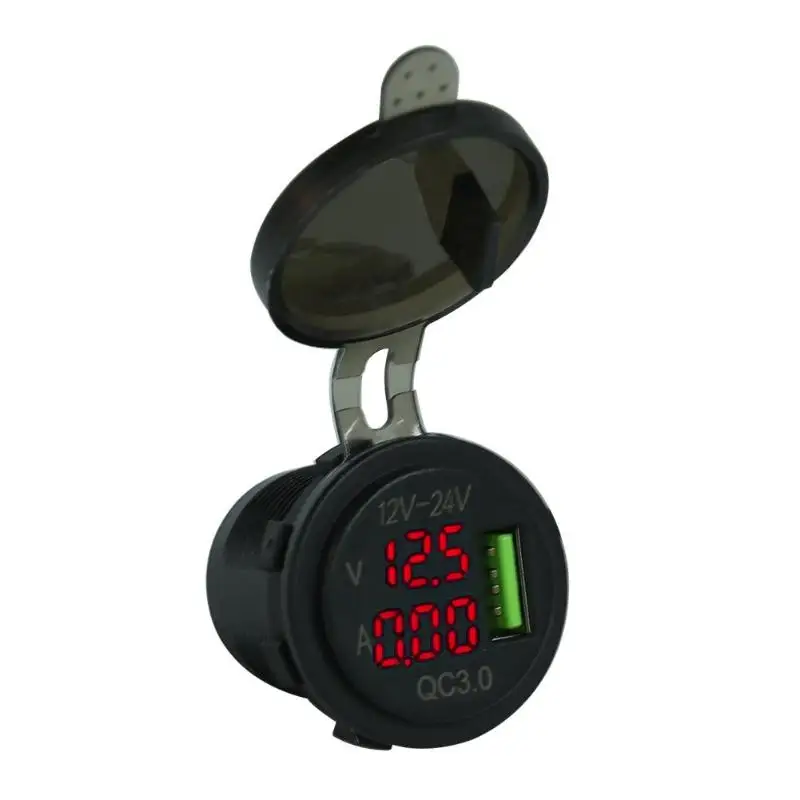 Прочный USB Автомобильное зарядное устройство тонкий дизайн 3A QC 3,0 USB Автомобильное зарядное устройство розетка адаптер для авто мотоцикл Лодка 12 V-24 V