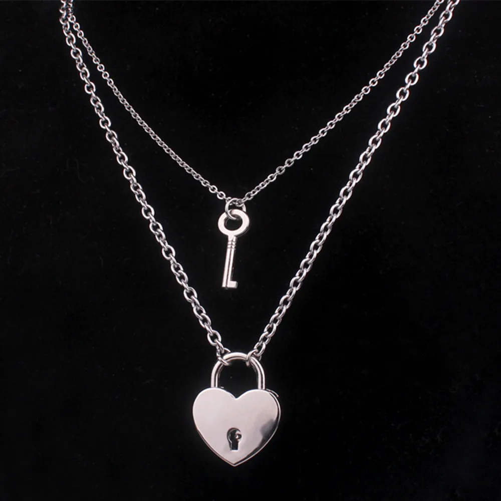 DIEZI хип хоп Мужская Серебряная цепочка из нержавеющей стали с замком и сердцем