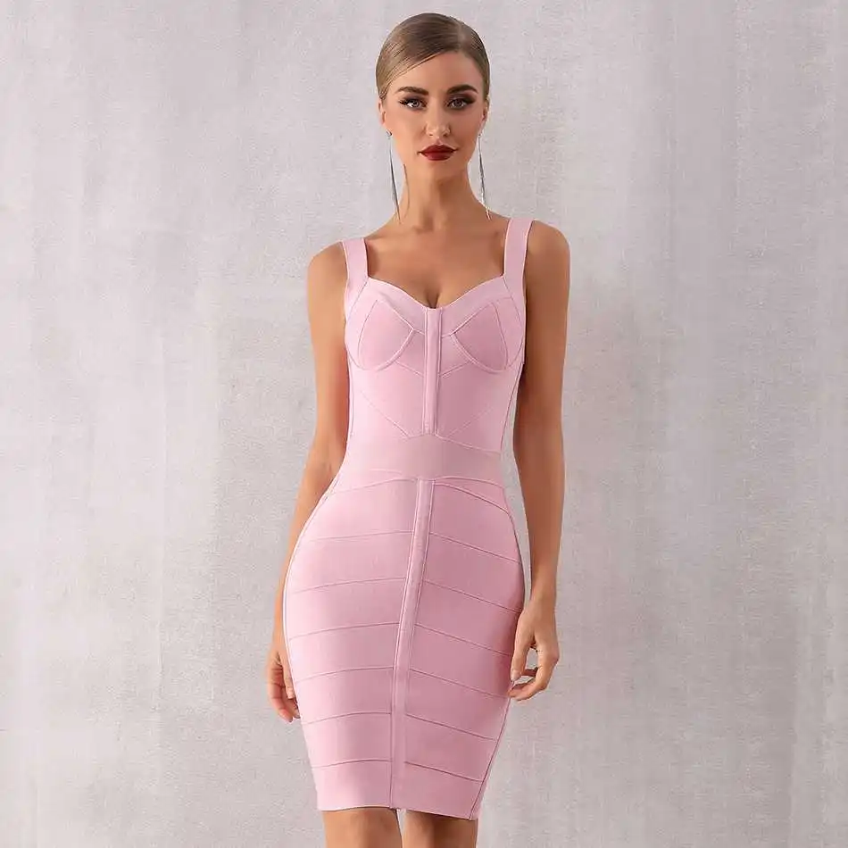 Женское Бандажное платье Seamyla облегающее мини на бретельках без рукавов для