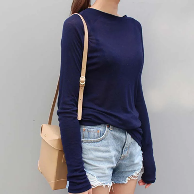 2021 летние новые хлопковые женские футболки однотонные прозрачные сексуальные