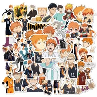 50pcs anime haikyuu stickers pack for diy laptop phone guitar suitcase skateboard ps4 toy volleyball teenager haikyuu sticker