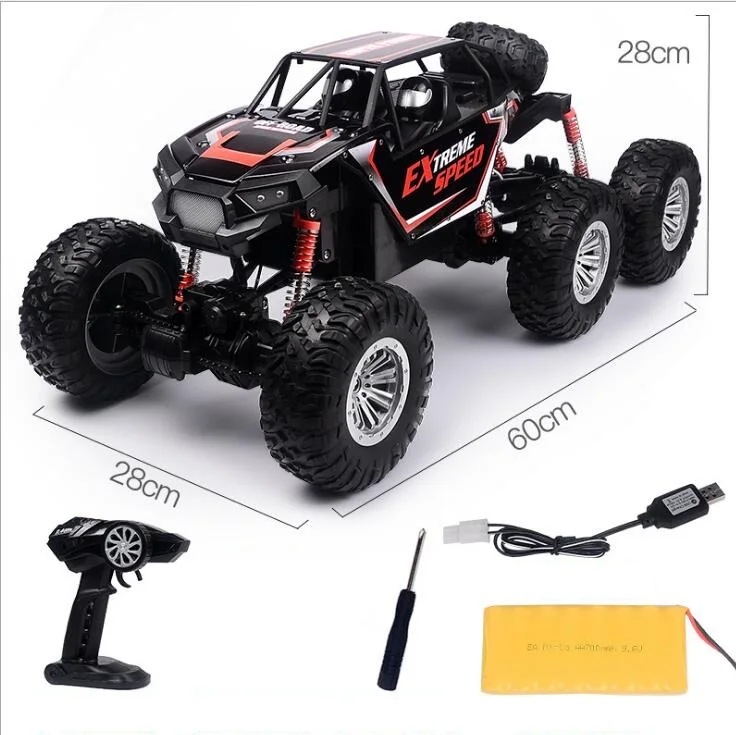 Red 6 Wheels Все местности 1:8 60 см большой Электрический высокоскоростной внедорожный Радиоуправляемый автомобиль 2,4 г 150 м 6WD подвеска сплава амортизатор Радиоуправляемый автомобиль - Цвет: Red 6 Wheels