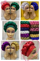 new rhinestone turban africain femme glitter elastic muslim hijab bonnet women head wraps already made auto gele hot 12pcspack