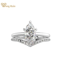 wong rain vintage 100 925 sterling silver mariquesa cut created moissanite gemstone wedding engagement ring sets fine jewelry