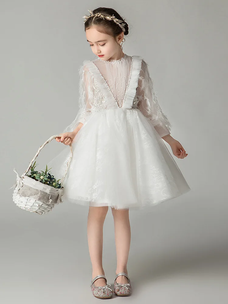 Детские костюмы свадебное платье принцессы для маленьких девочек с цветами