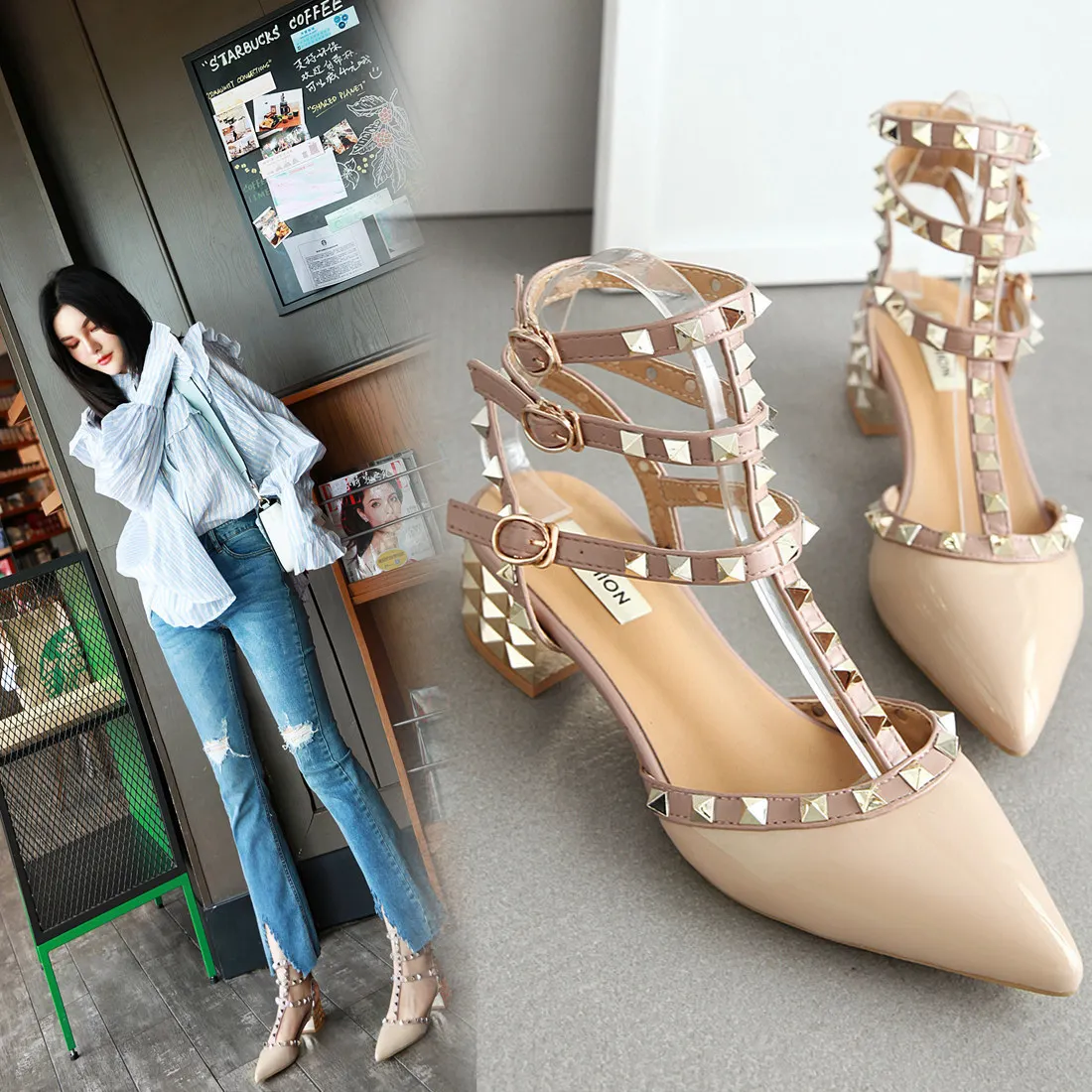 Женская обувь 2021 Сезон лето Женские туфли на высоком каблуке день св. Валентина