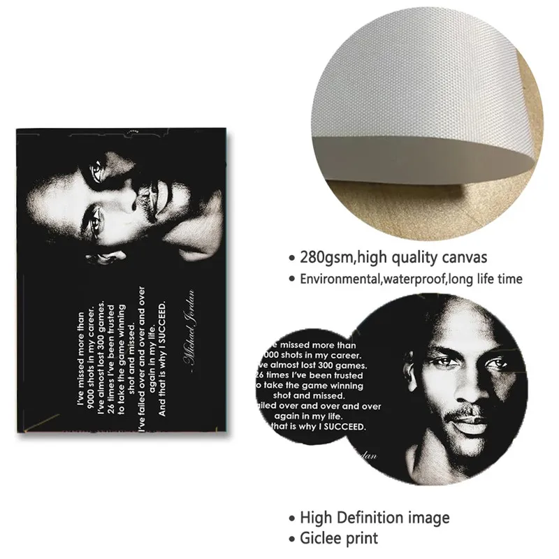 Черно-белые принты постер с цитатами Майкла Джордана модная модель