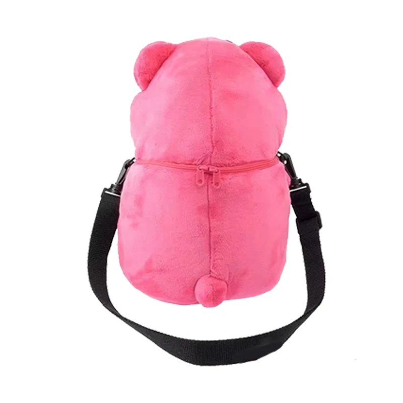 Cute cartoon Winnie bear strawberry plush doll luggage slant straddle | Дом и сад