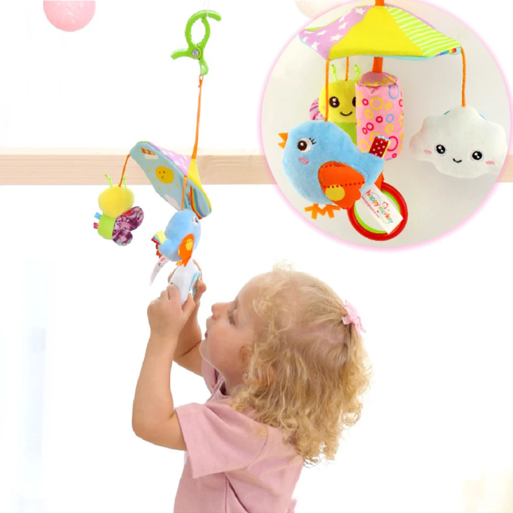 Детская погремушка для кровати с мультяшным животным вращающаяся детской