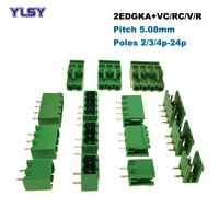 30pcs plug in pcb screw terminal block connector pitch 5 08mm 2edgkavcrcvr male female 2345678910p pluggable bornier