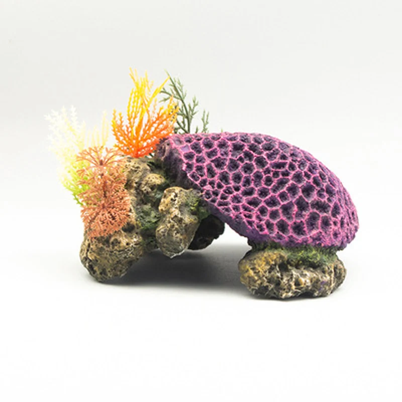 

Resin Artificial Coral Hole Cave for Aquarium Fish Tank Turtle Tortoise Ornament Decor