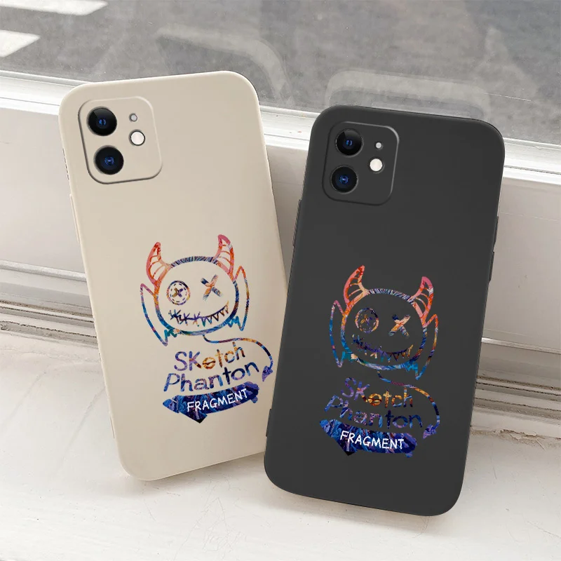 

Colorful Monster Liquid Case For iPhone 12 Pro Max Mini 11 Pro Max X XR XS MAX SE2020 8 7 Plus 6 6S Plus Phone Back Cover Case